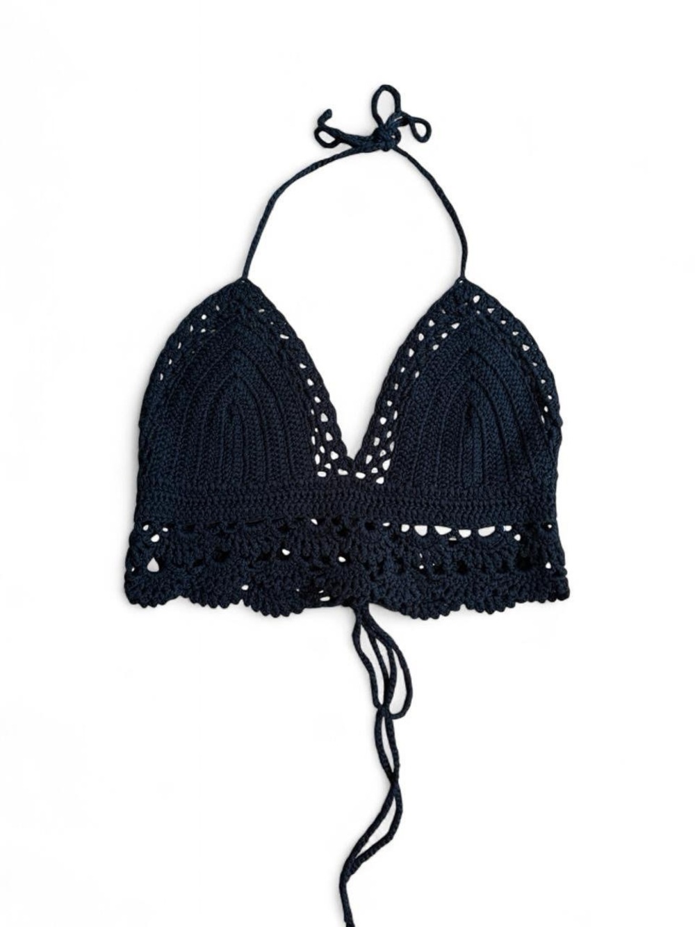 Lulu's Black Crochet Halter Top